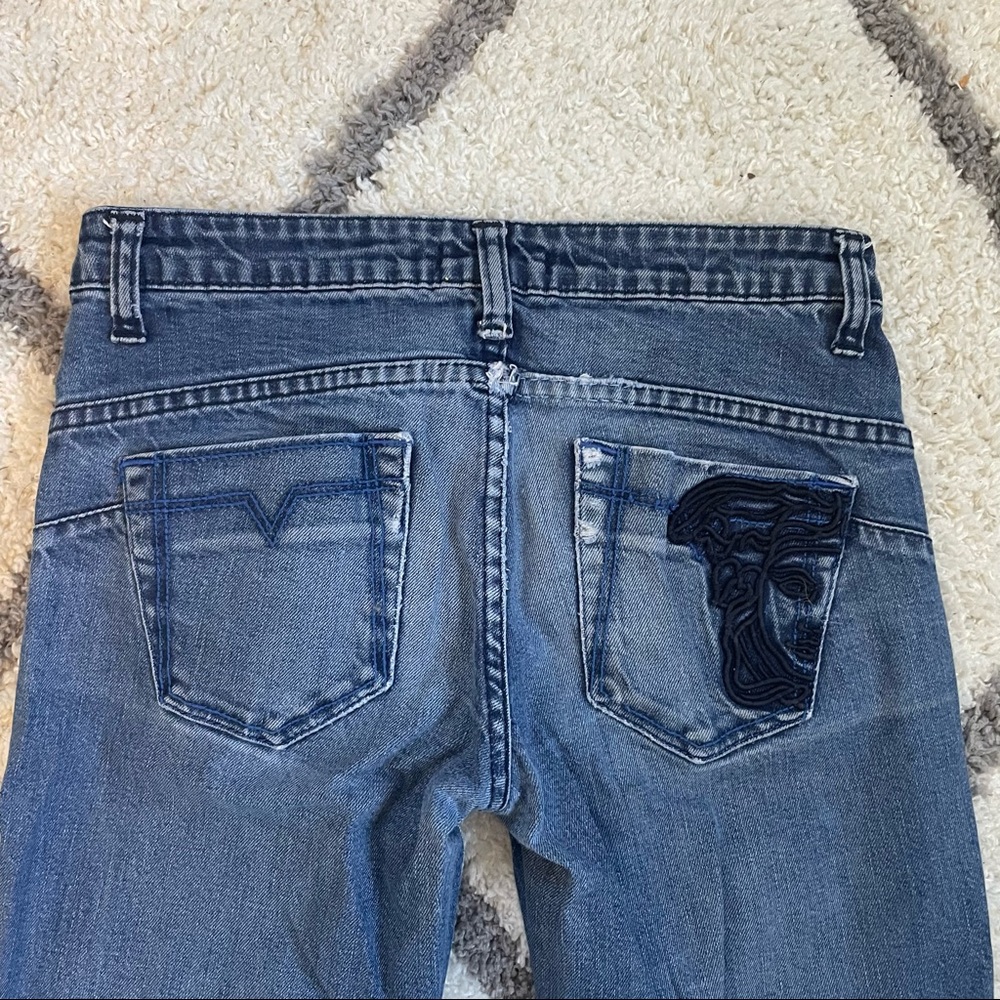 Versace collection distressed skinny jeans